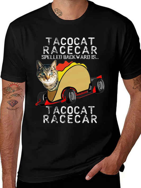 TacoCat Racecar T-Shirt Funny Palindrome Tee