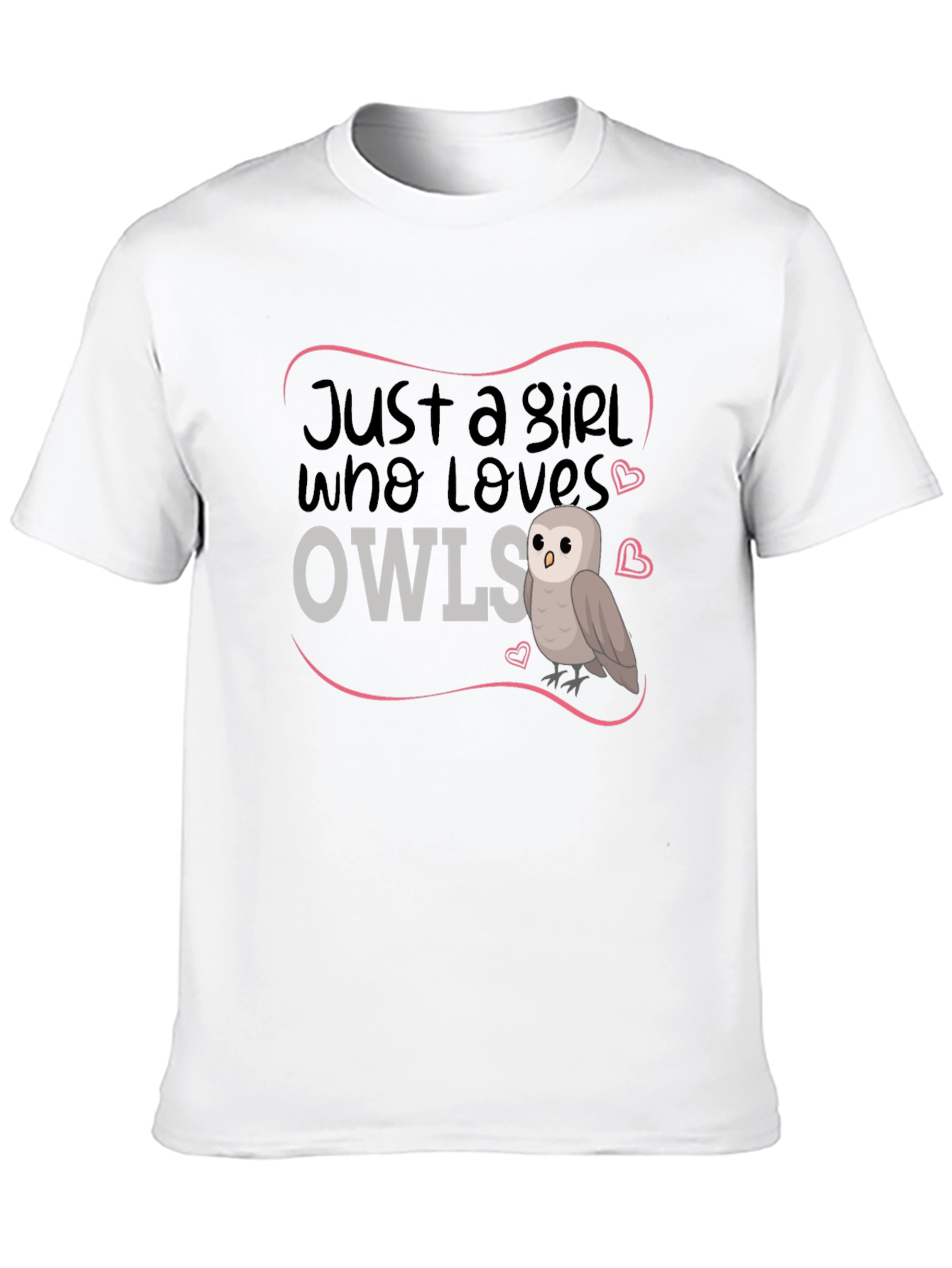 Just A Girl Who Loves Owls Black T-Shirt