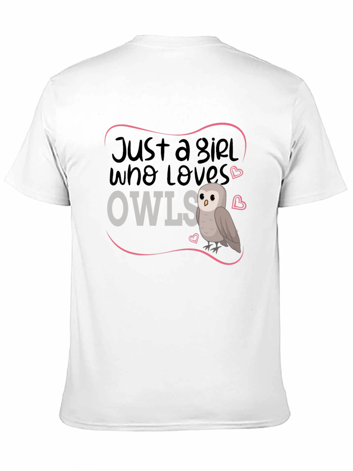 Just A Girl Who Loves Owls Black T-Shirt