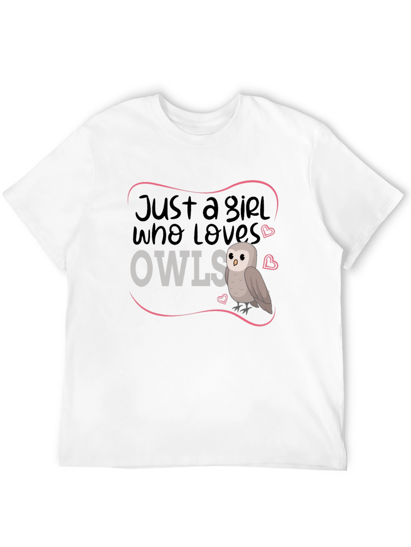 Just A Girl Who Loves Owls Black T-Shirt