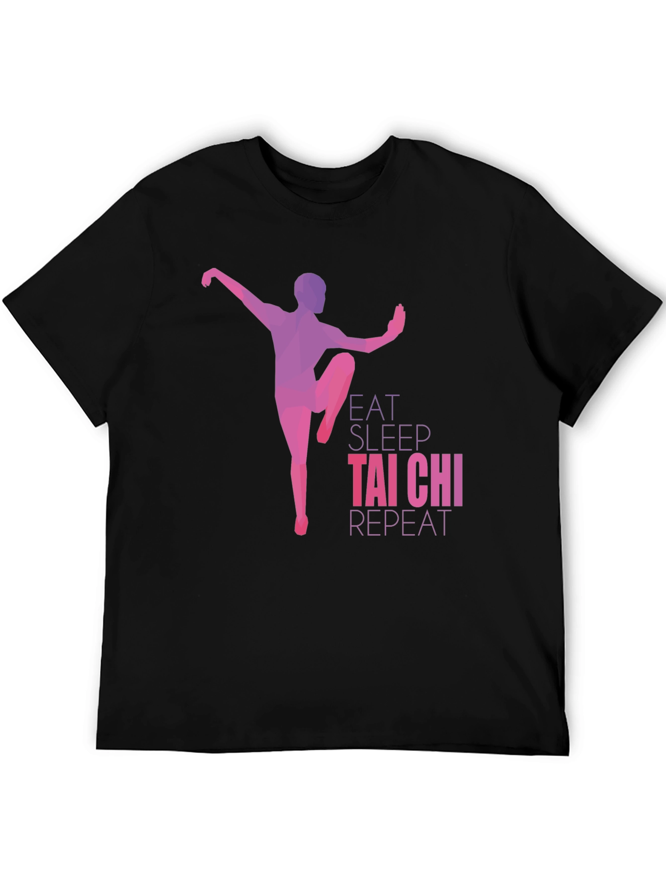 Eat Sleep Tai Chi Repeat Black Graphic Tee
