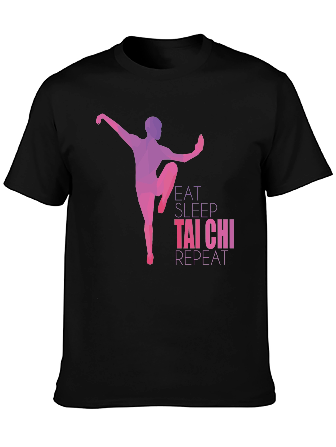 Eat Sleep Tai Chi Repeat Black Graphic Tee