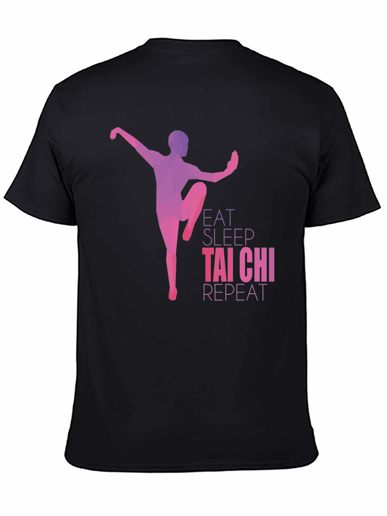Eat Sleep Tai Chi Repeat Black Graphic Tee