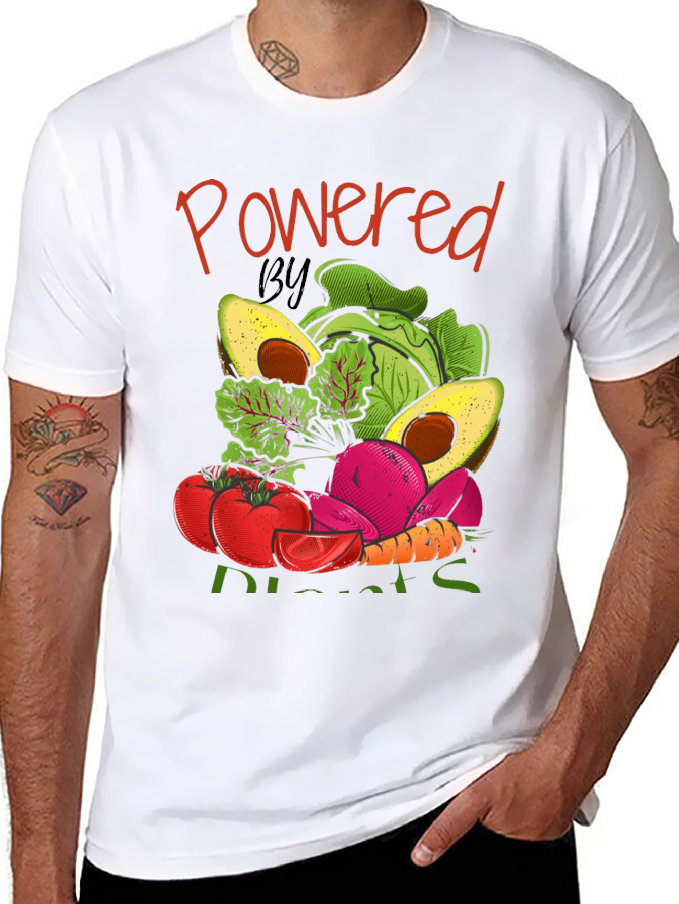 Powered By Plants Graphic T-Shirt Vegan Tee