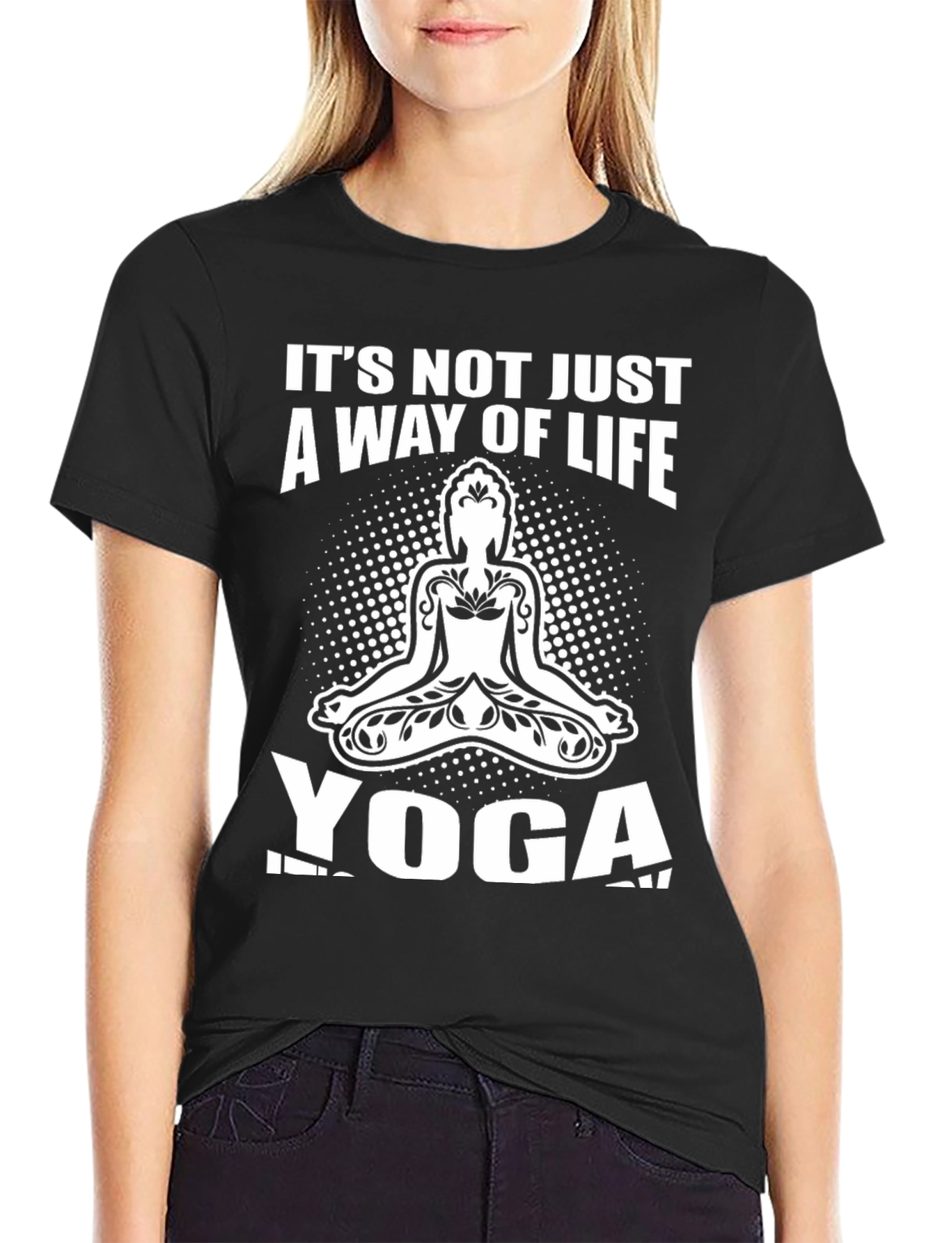 Yoga Way of Life Black Graphic T-Shirt