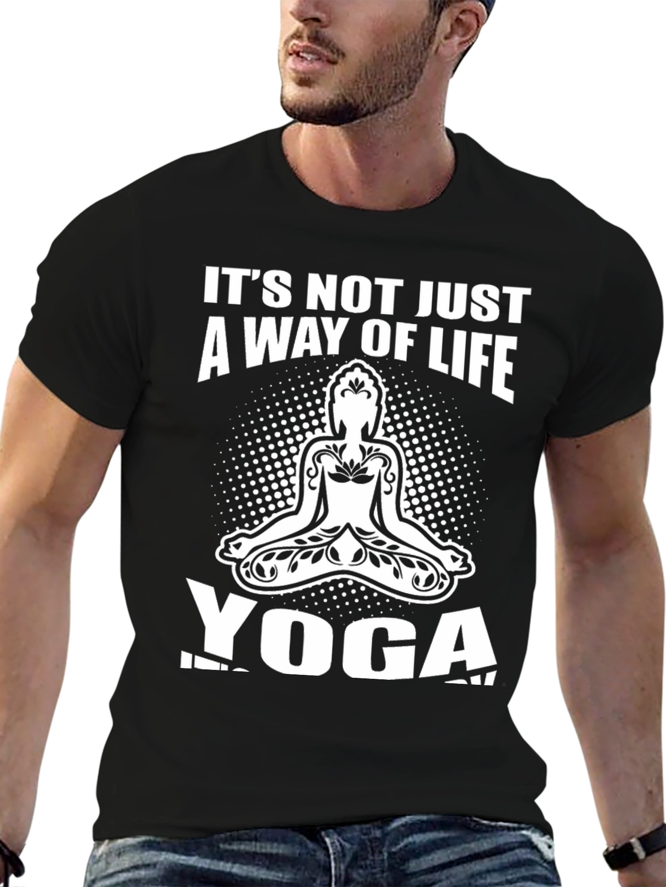 Yoga Way of Life Black Graphic T-Shirt