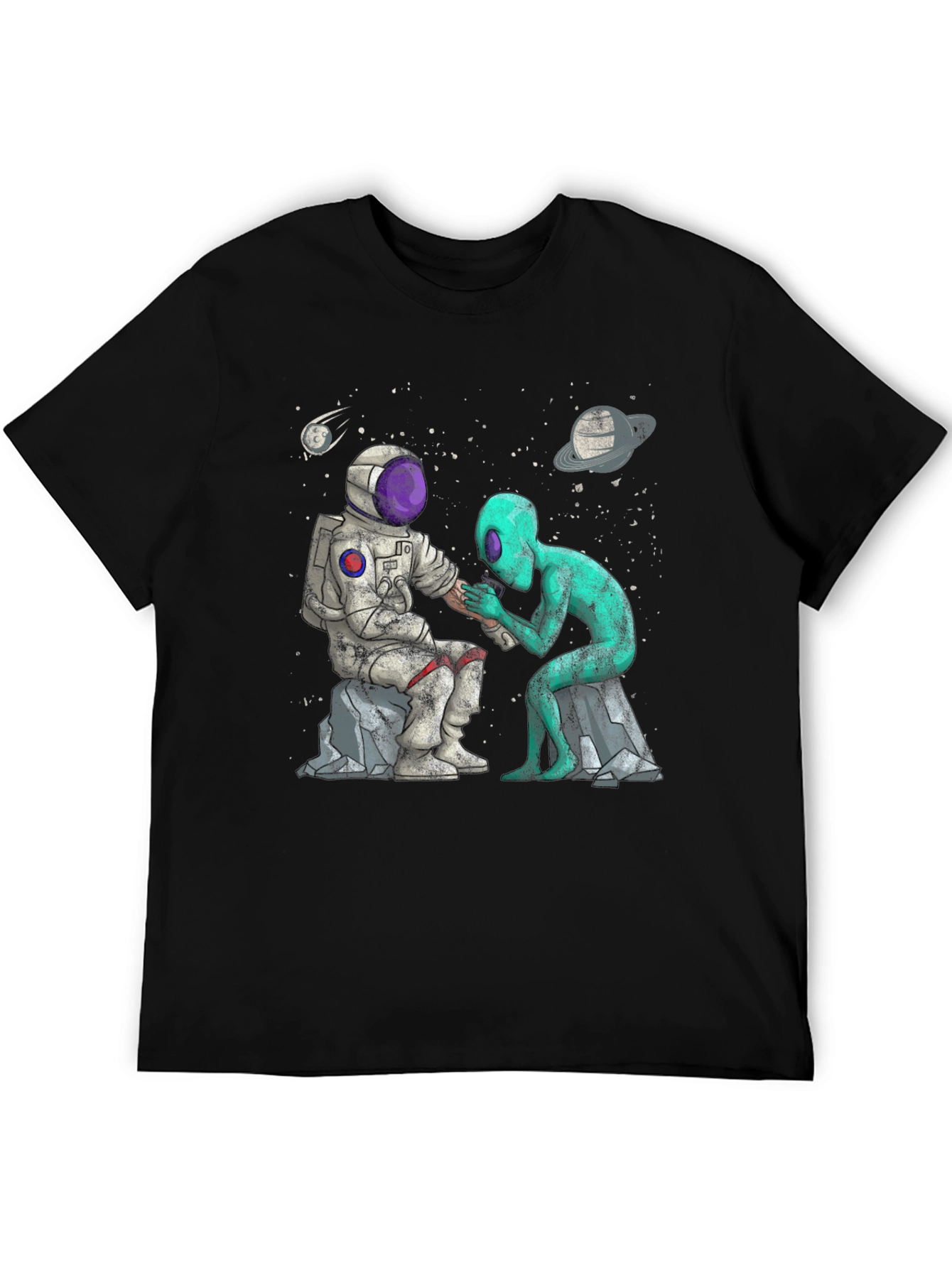 Astronaut & Alien Tattoo T-Shirt