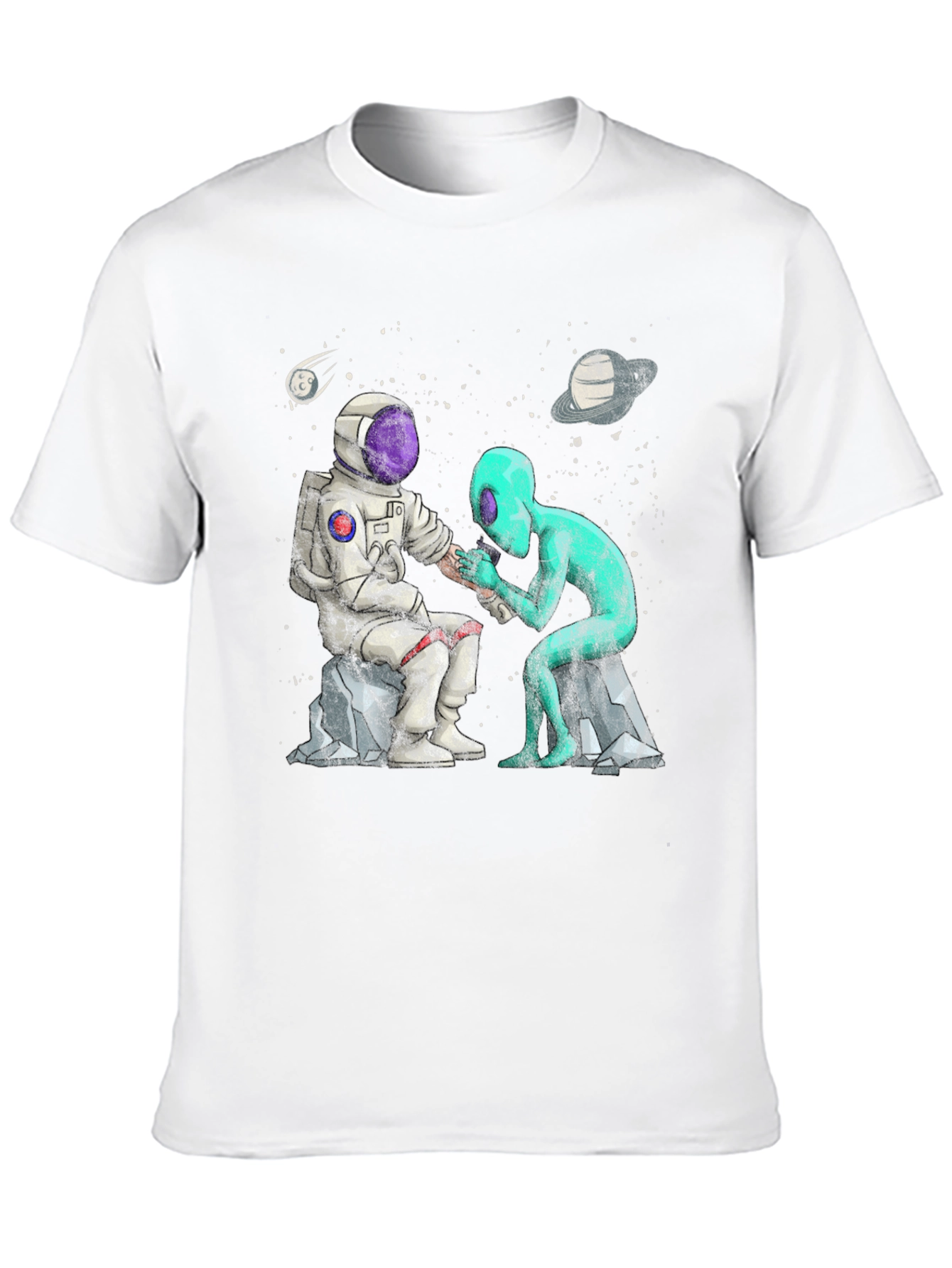 Astronaut & Alien Tattoo T-Shirt
