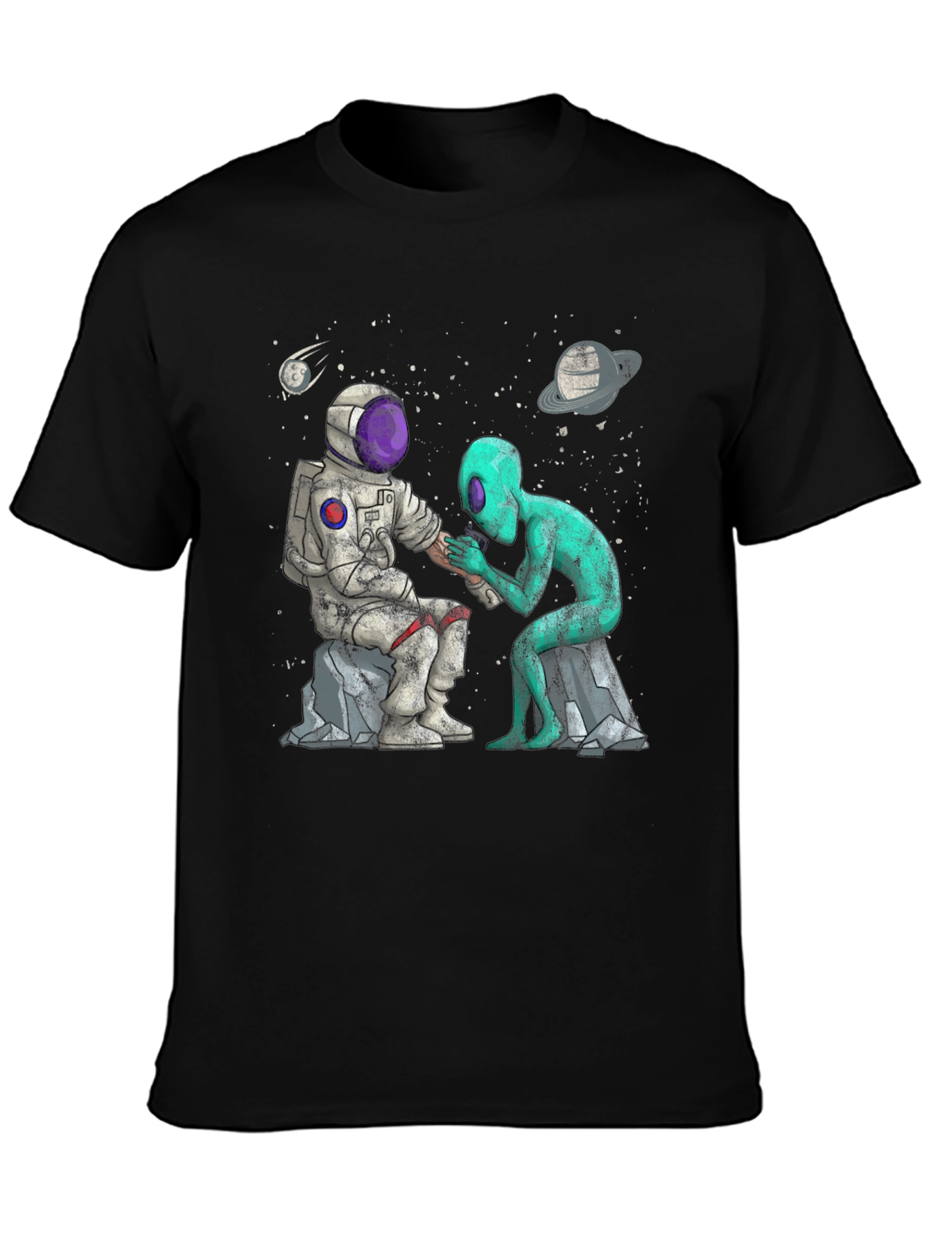 Astronaut & Alien Tattoo T-Shirt