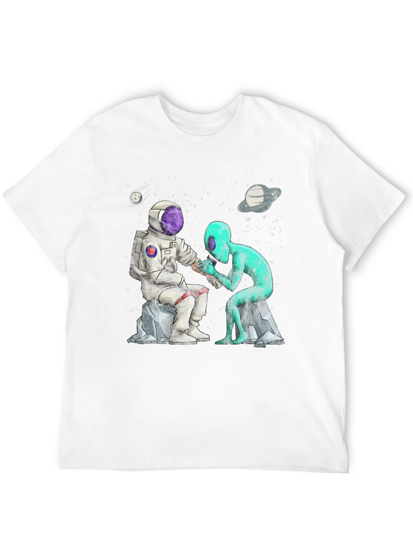 Astronaut & Alien Tattoo T-Shirt