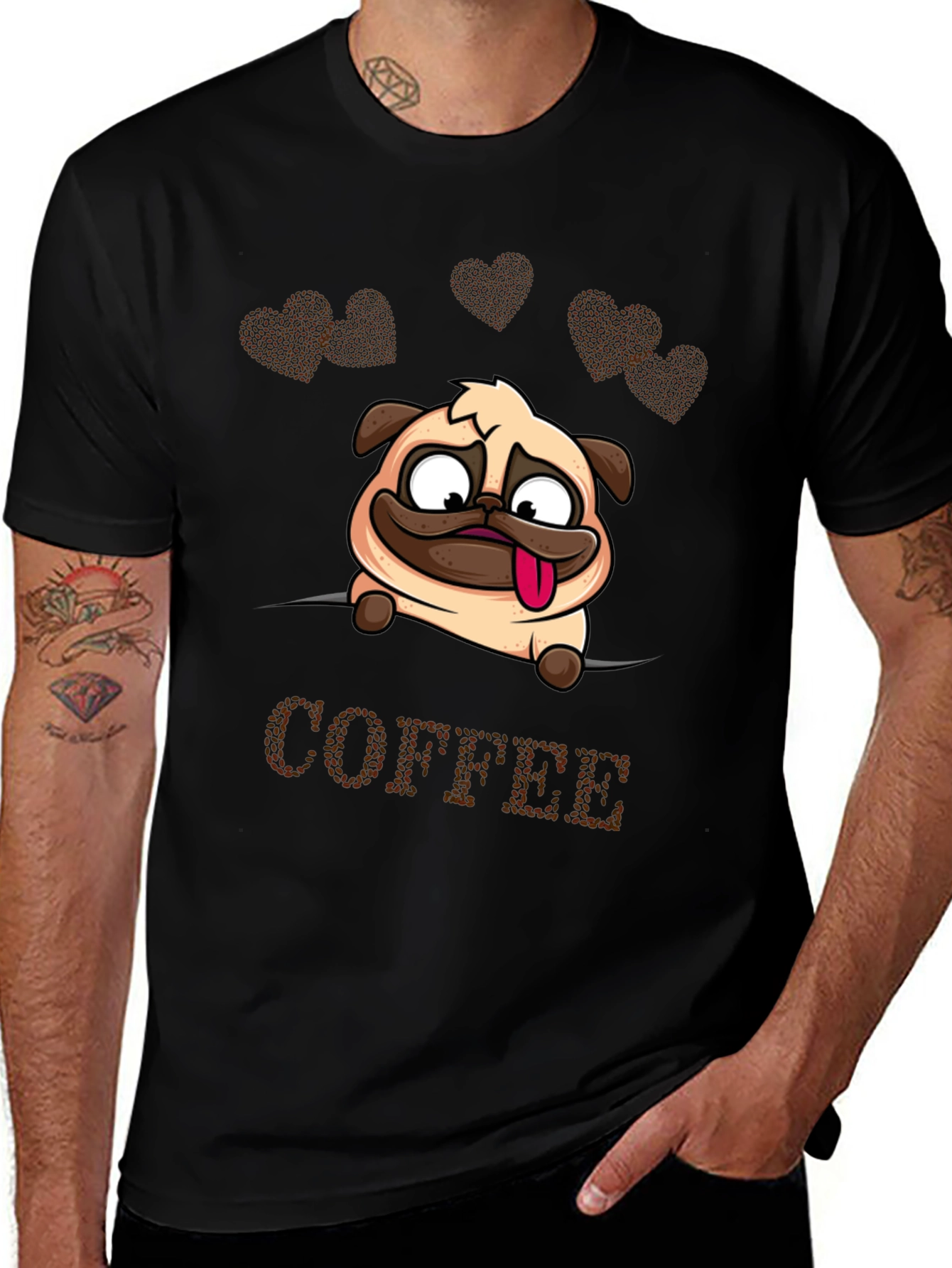 Funny Pug Coffee Lover T-Shirt