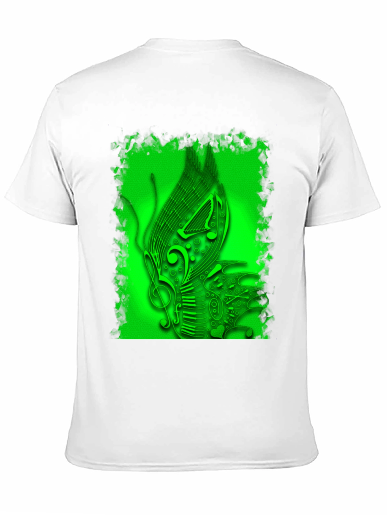 Musical Notes Graphic Print Black T-Shirt
