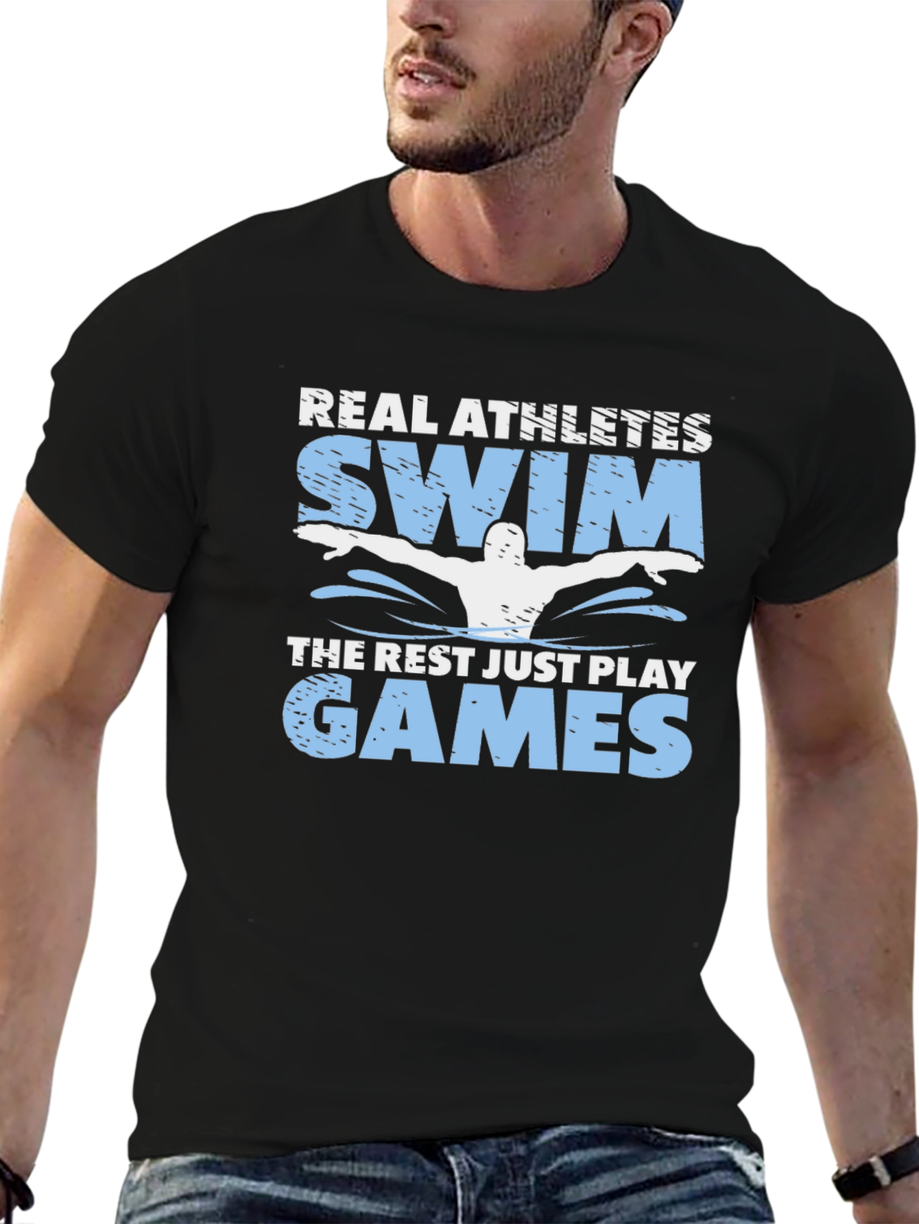 Real Athletes Swim T-Shirt - Funny Swimmer Tee