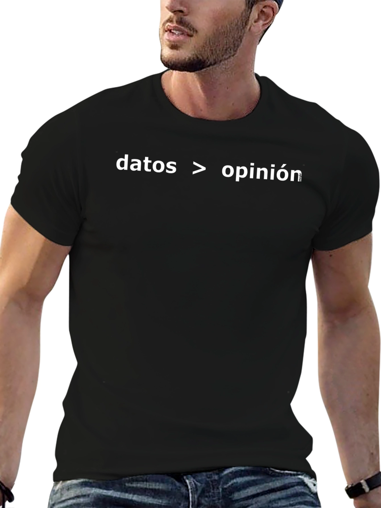 Data Over Opinion Black Graphic Tee