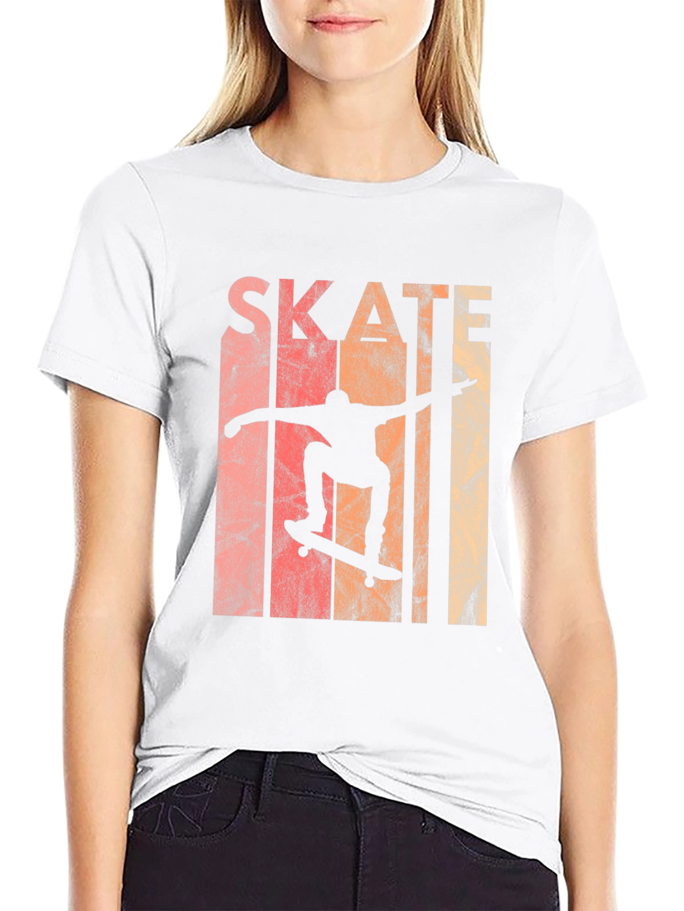 Retro Skateboarding T-Shirt - Black Tee
