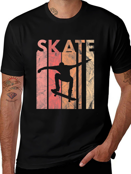 Retro Skateboarding T-Shirt - Black Tee