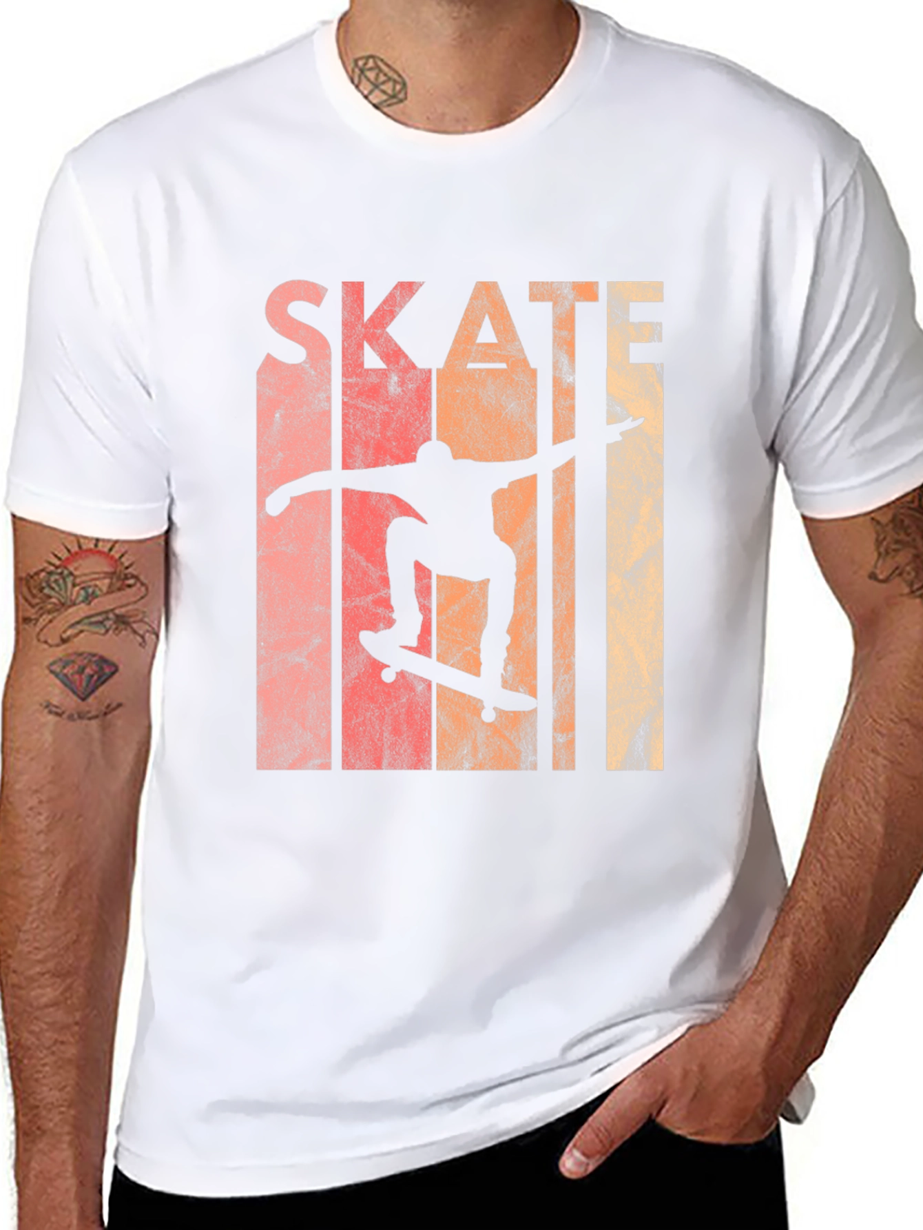 Retro Skateboarding T-Shirt - Black Tee