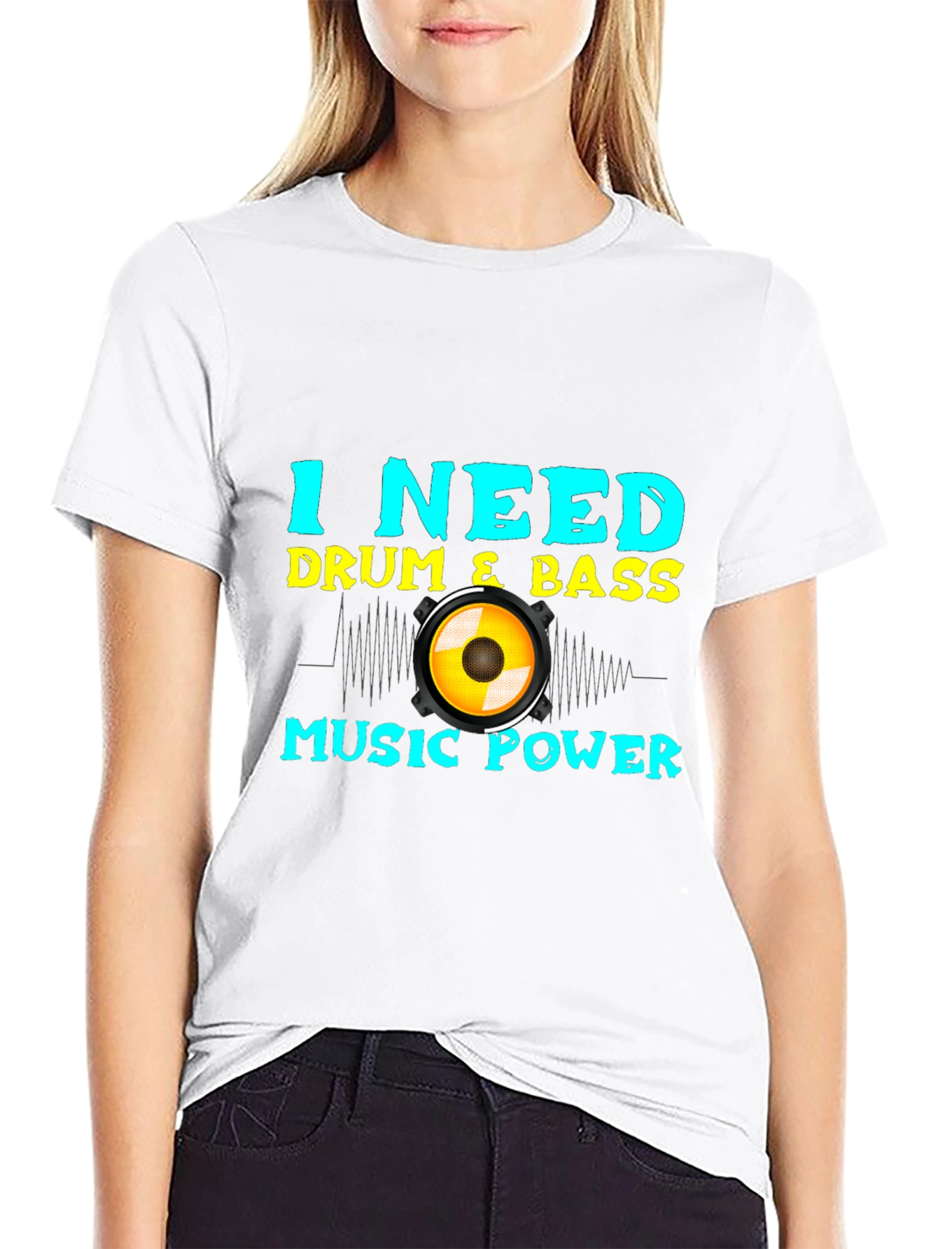 Drum & Bass Music Power Black Tee
