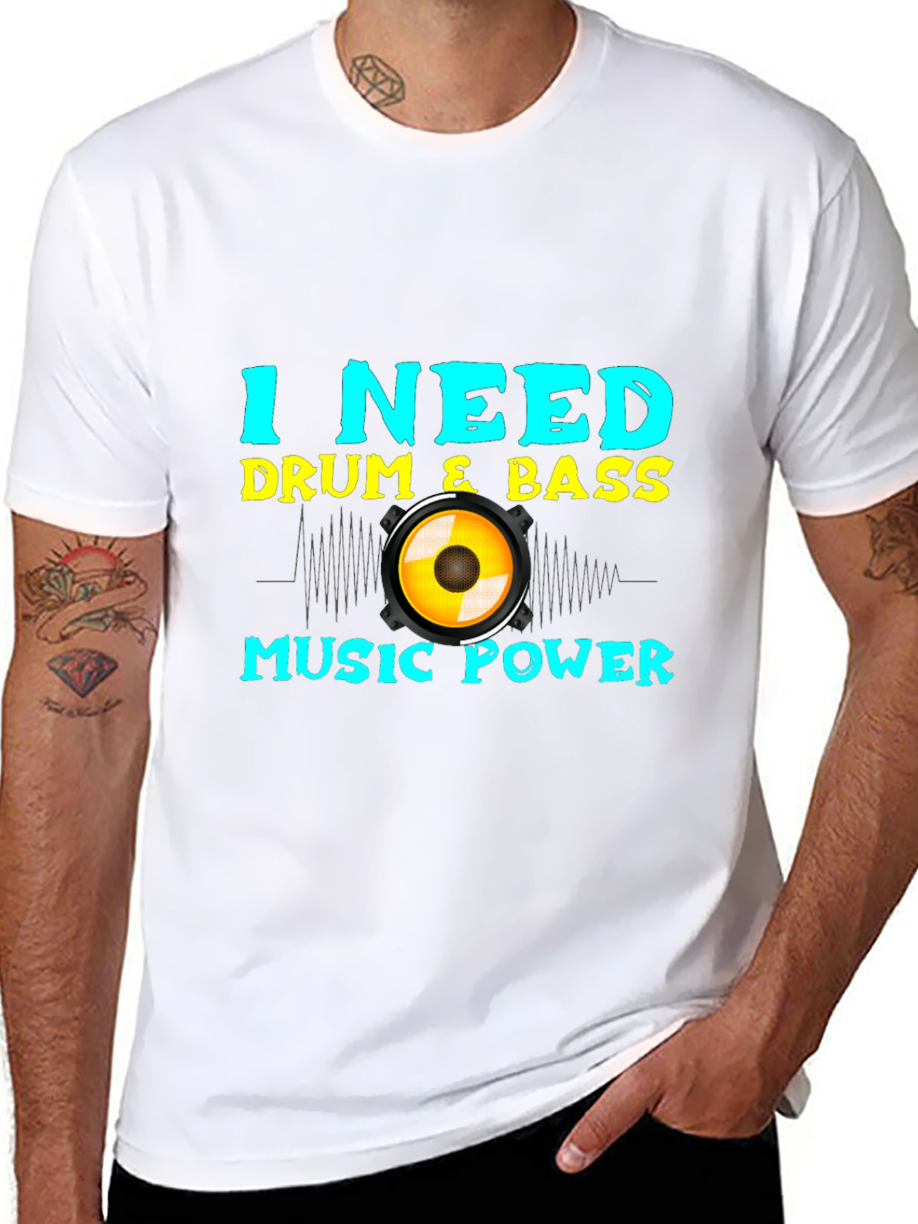 Drum & Bass Music Power Black Tee
