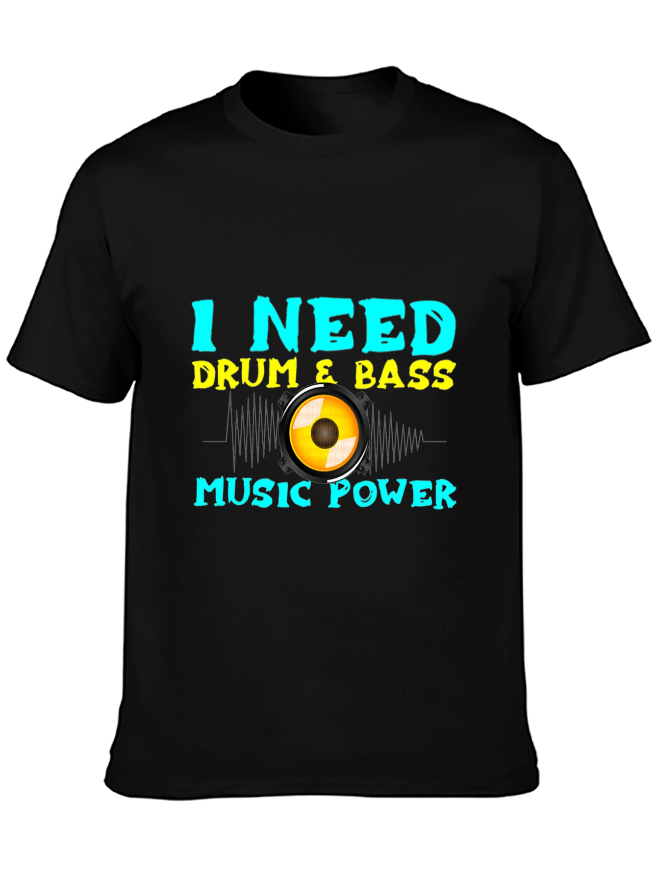 Drum & Bass Music Power Black Tee