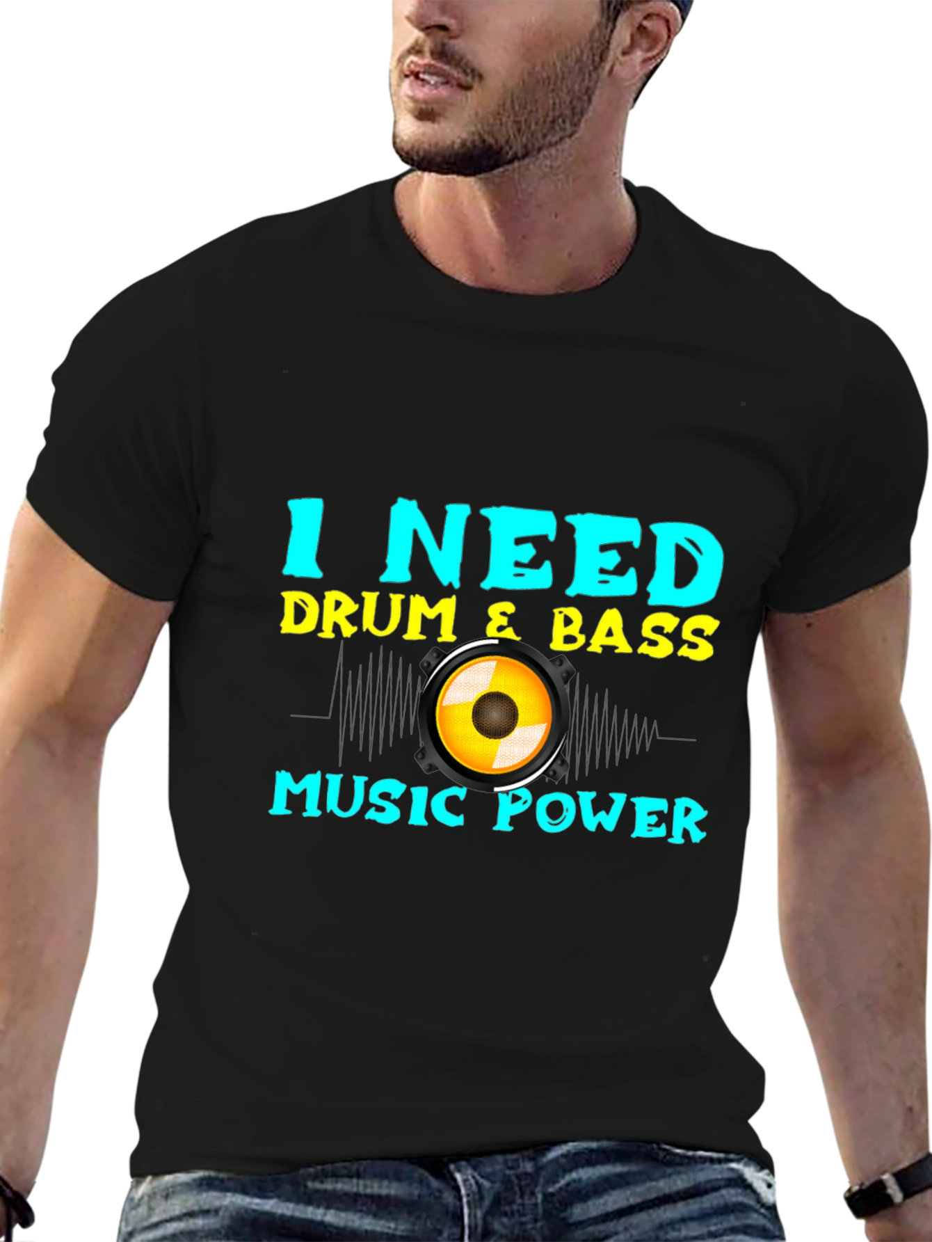 Drum & Bass Music Power Black Tee