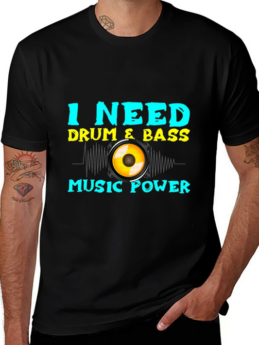 Drum & Bass Music Power Black Tee