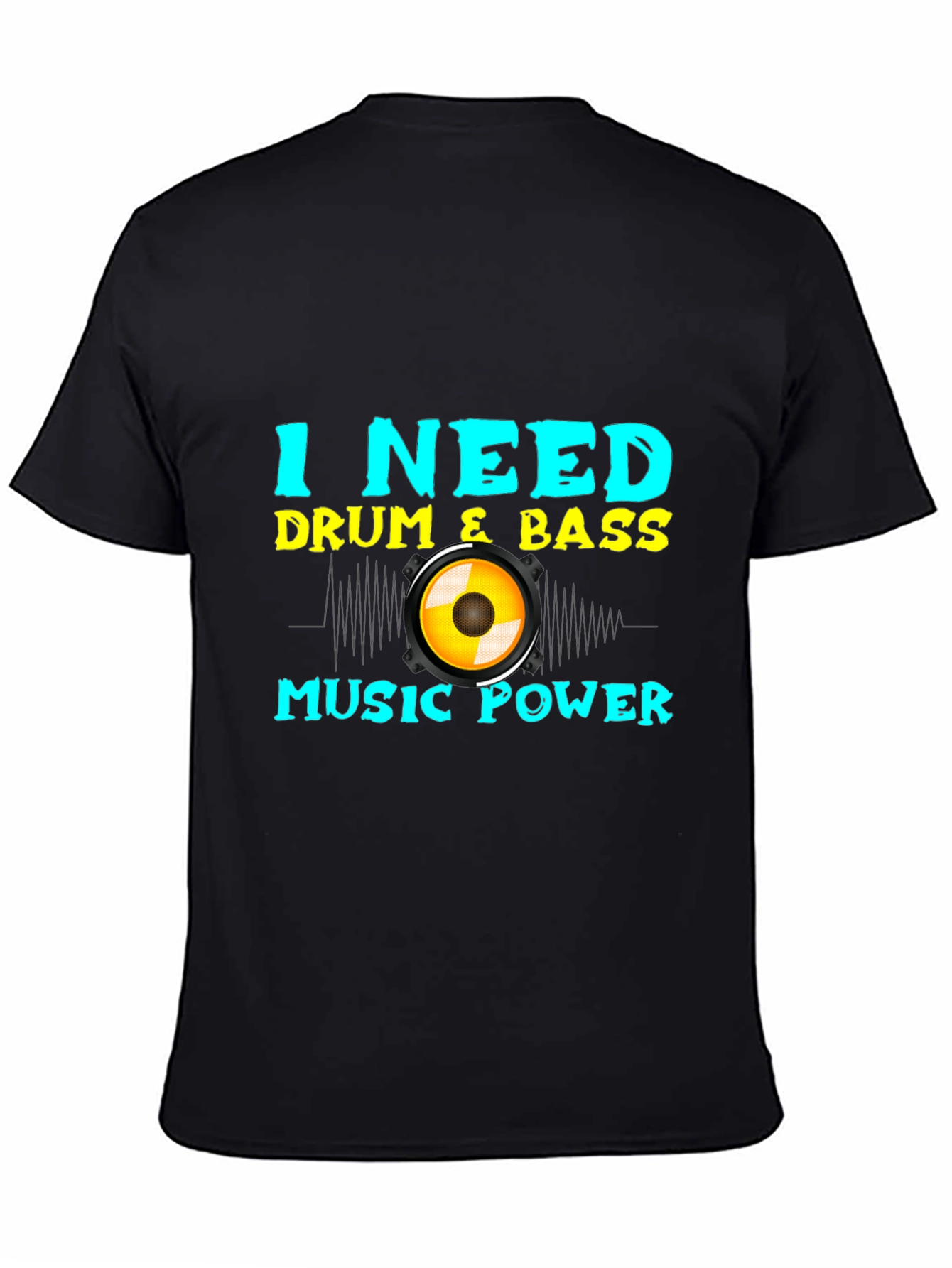 Drum & Bass Music Power Black Tee