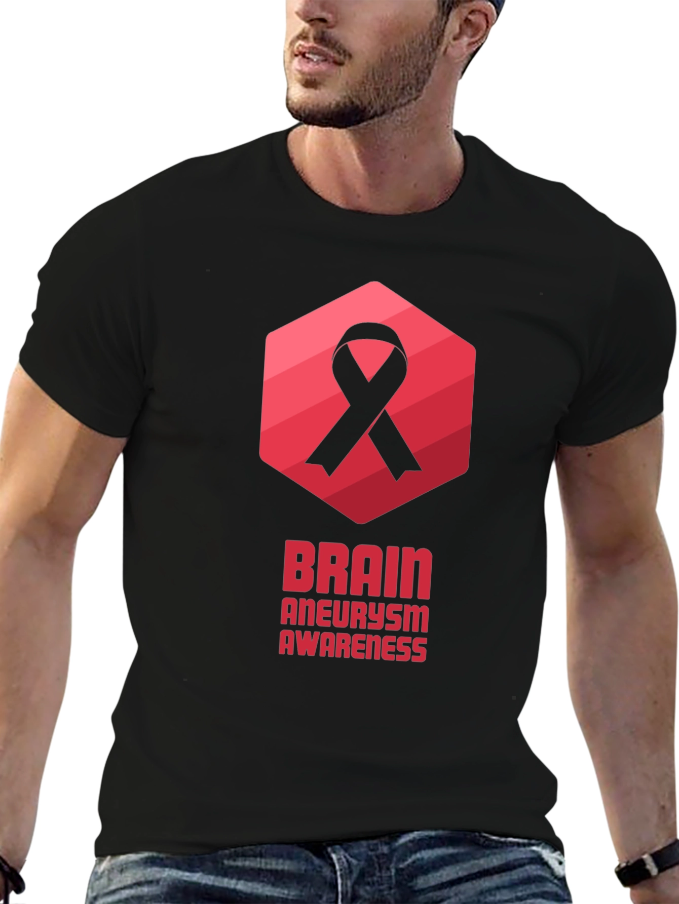 Brain Aneurysm Awareness Black T-Shirt