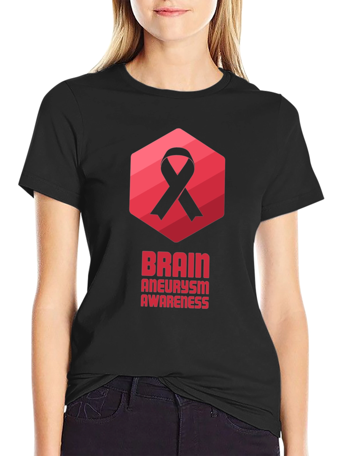 Brain Aneurysm Awareness Black T-Shirt