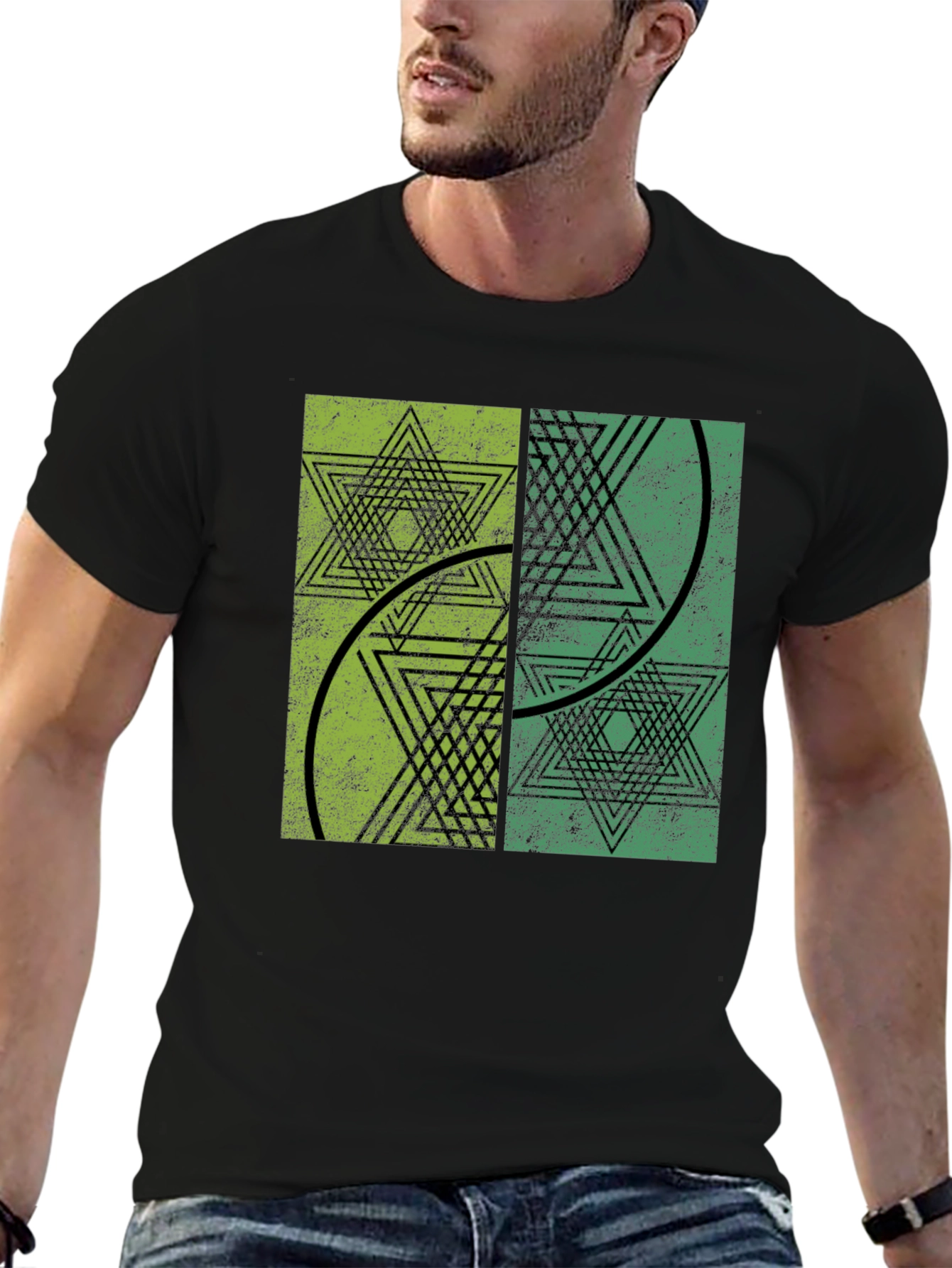 Geometric Star Graphic T-Shirt - Unique Design