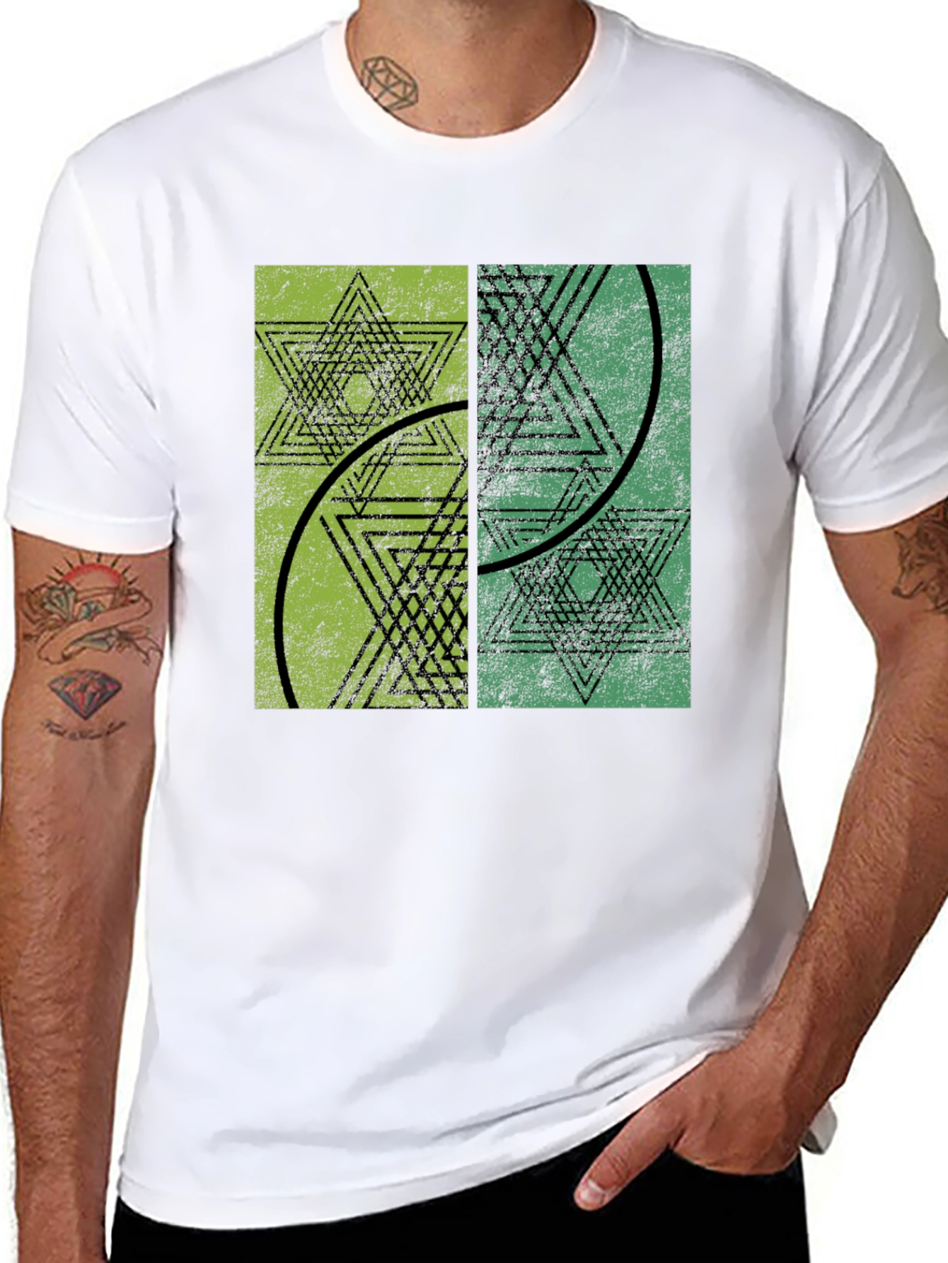 Geometric Star Graphic T-Shirt - Unique Design