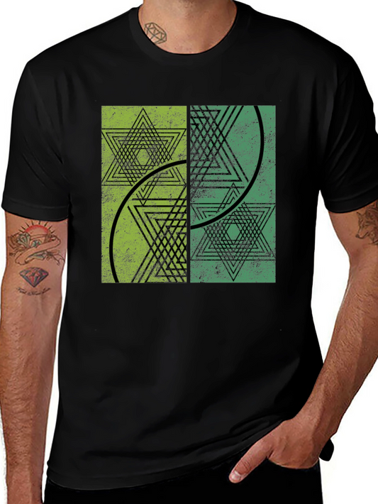 Geometric Star Graphic T-Shirt - Unique Design