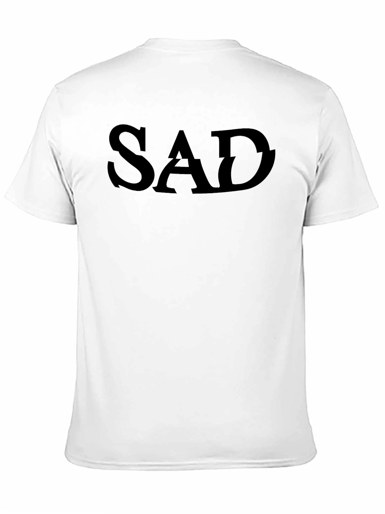 SAD Graphic Print Black T-Shirt - Mens Casual Tee