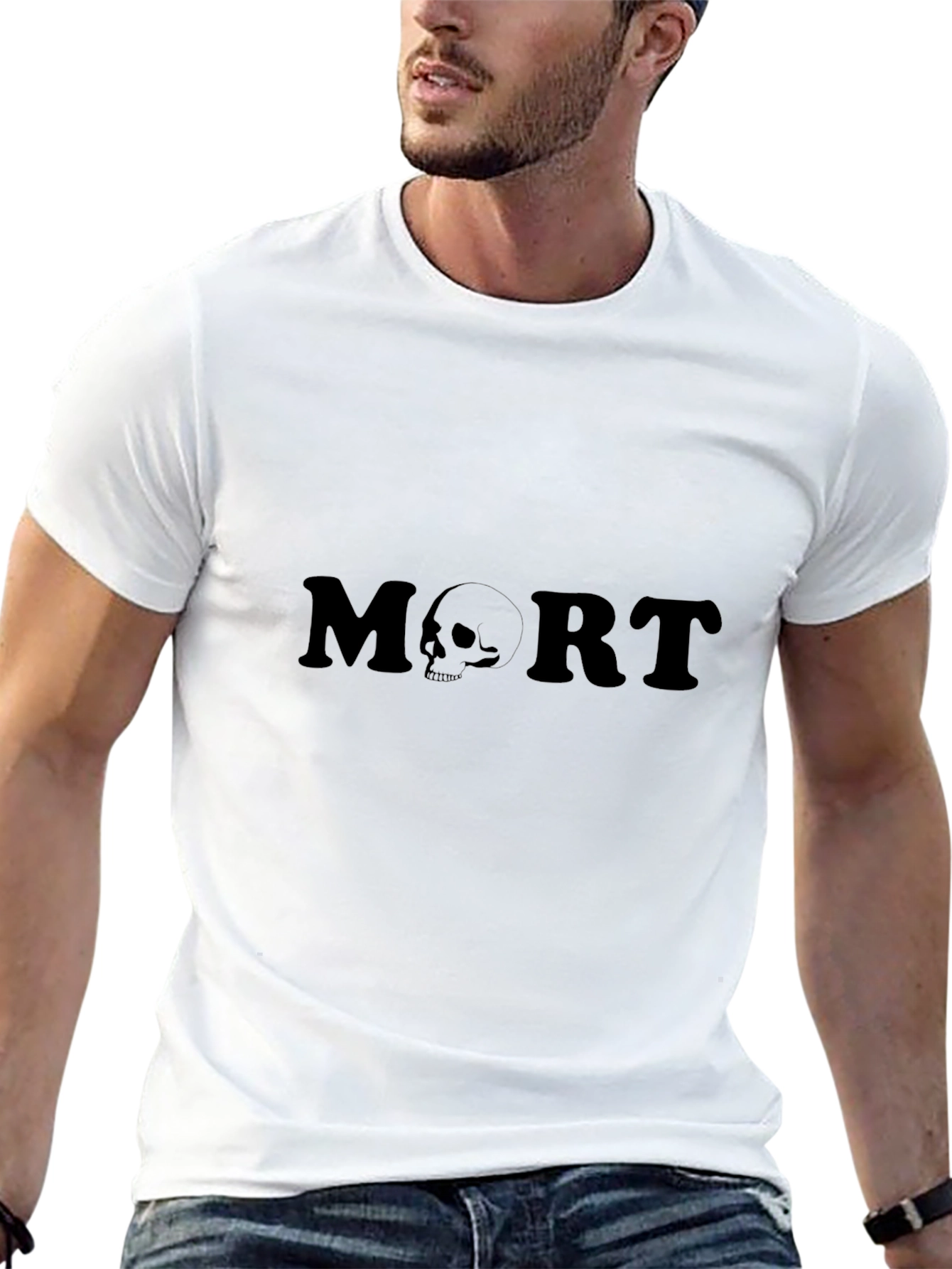 Mens Black Mort Skull Graphic T-Shirt