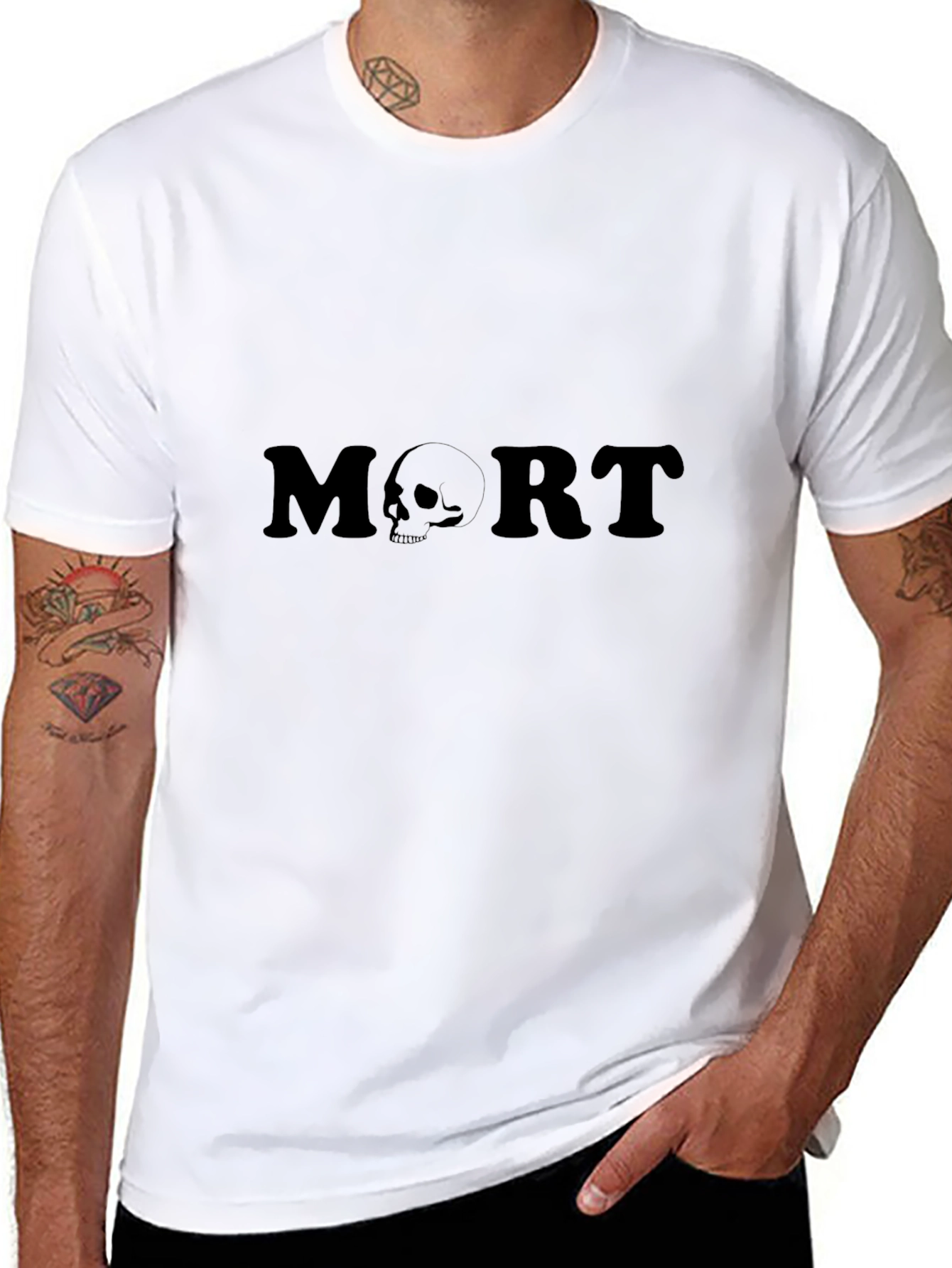 Mens Black Mort Skull Graphic T-Shirt