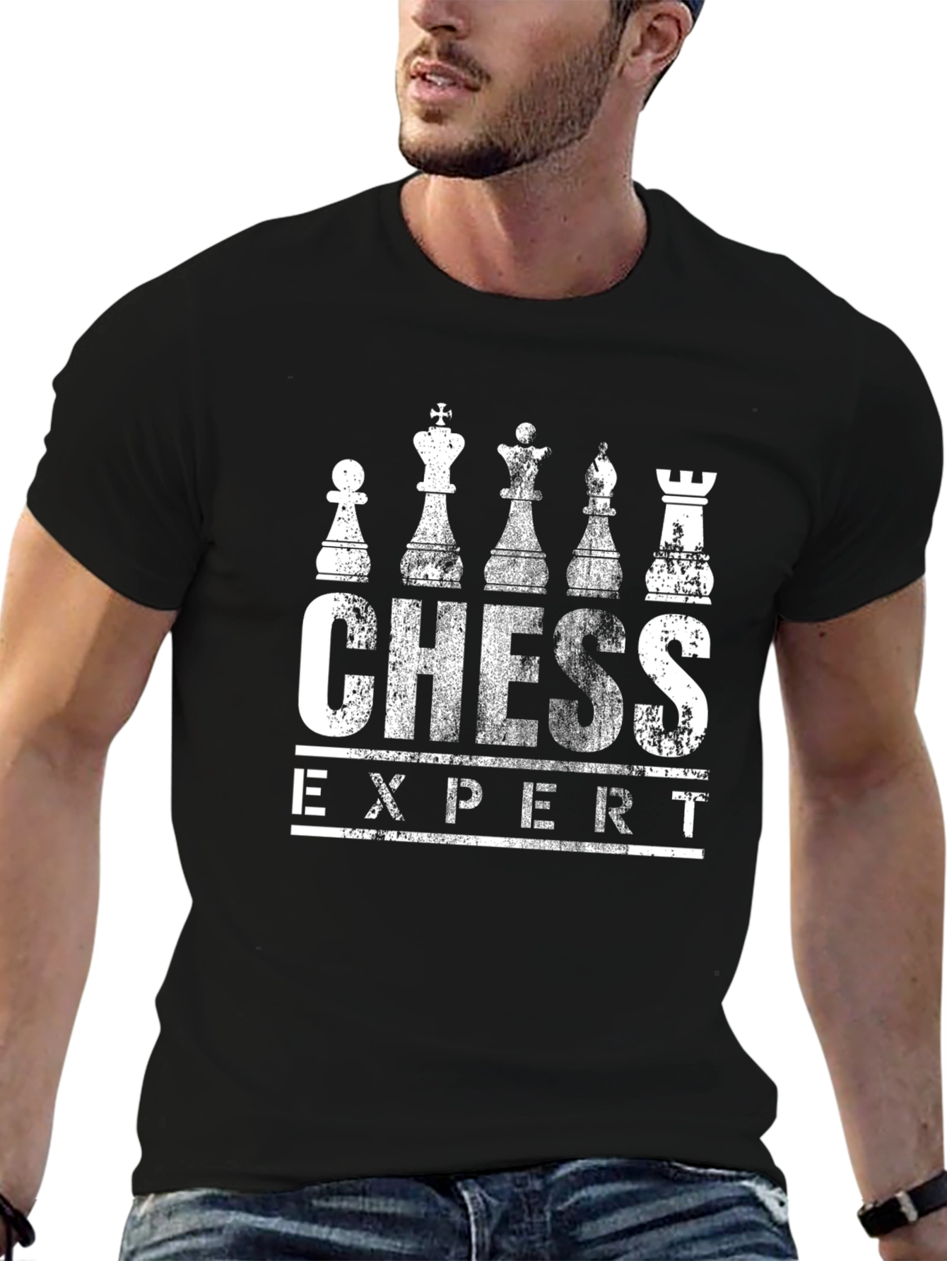 Chess Expert Graphic T-Shirt - Black Cotton Tee