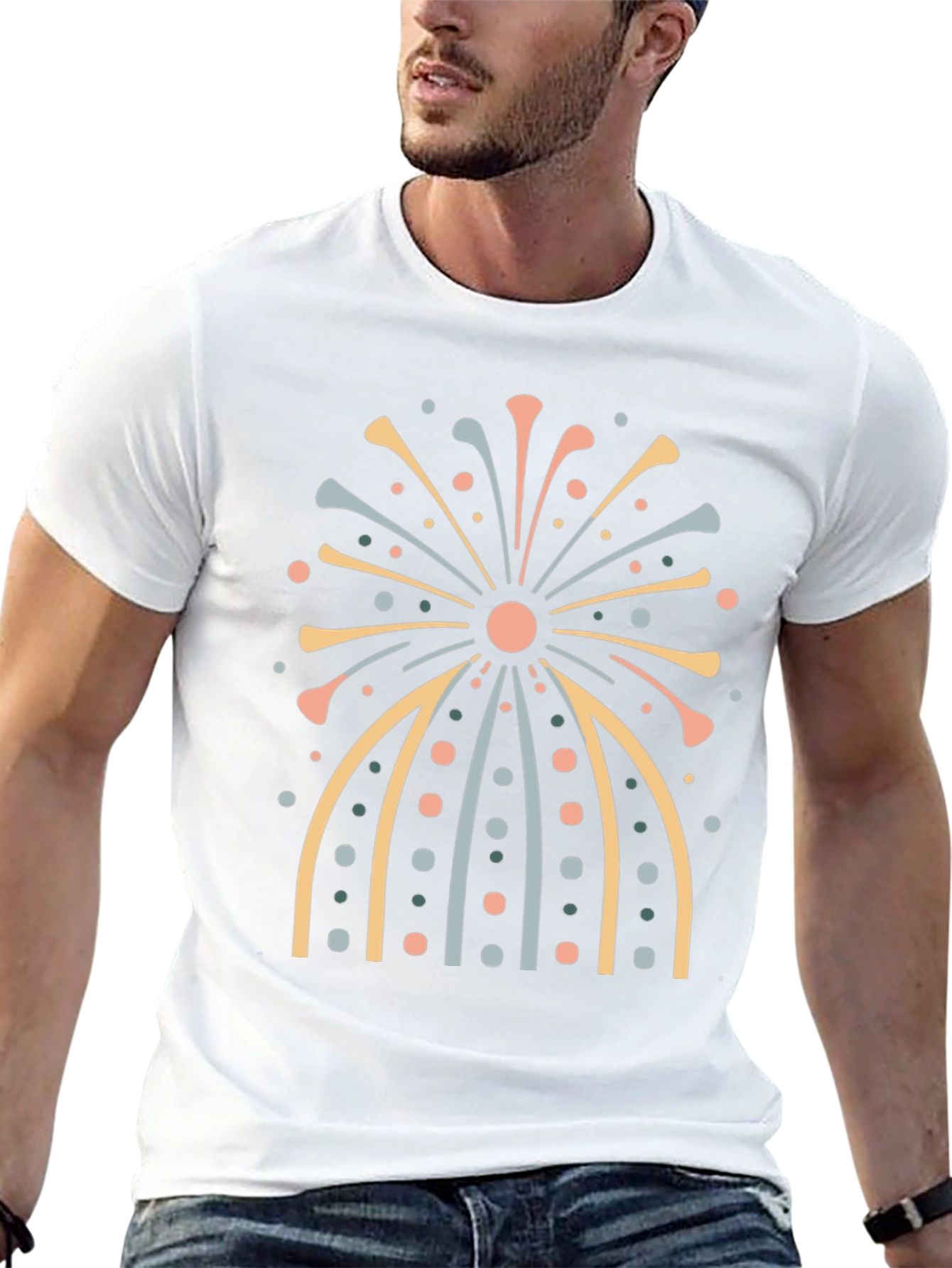 Retro Fireworks Graphic Tee - Stylish Comfort