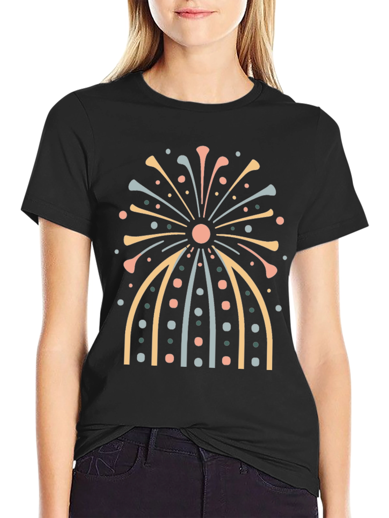 Retro Fireworks Graphic Tee - Stylish Comfort
