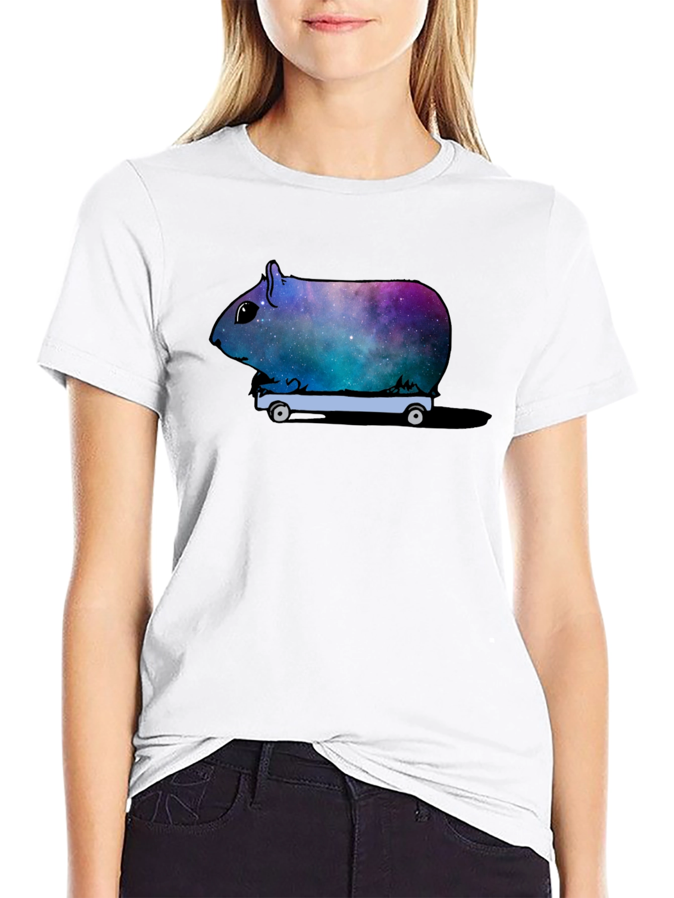 Cosmic Guinea Pig On Wheels T-Shirt