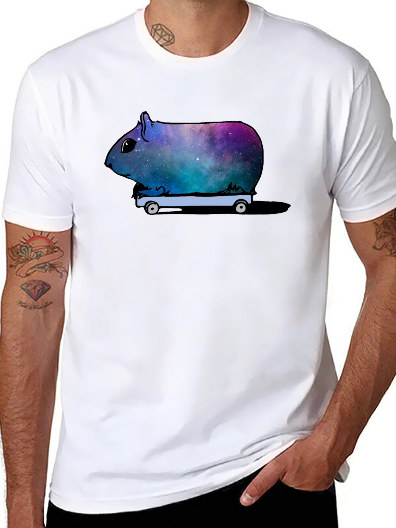 Cosmic Guinea Pig On Wheels T-Shirt