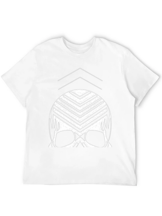 Modern Skull Graphic Tee - Black Cotton Blend