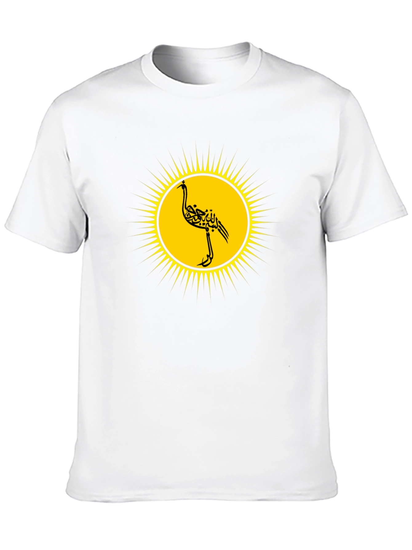 Unique Black T-Shirt with Stylized Bird Design