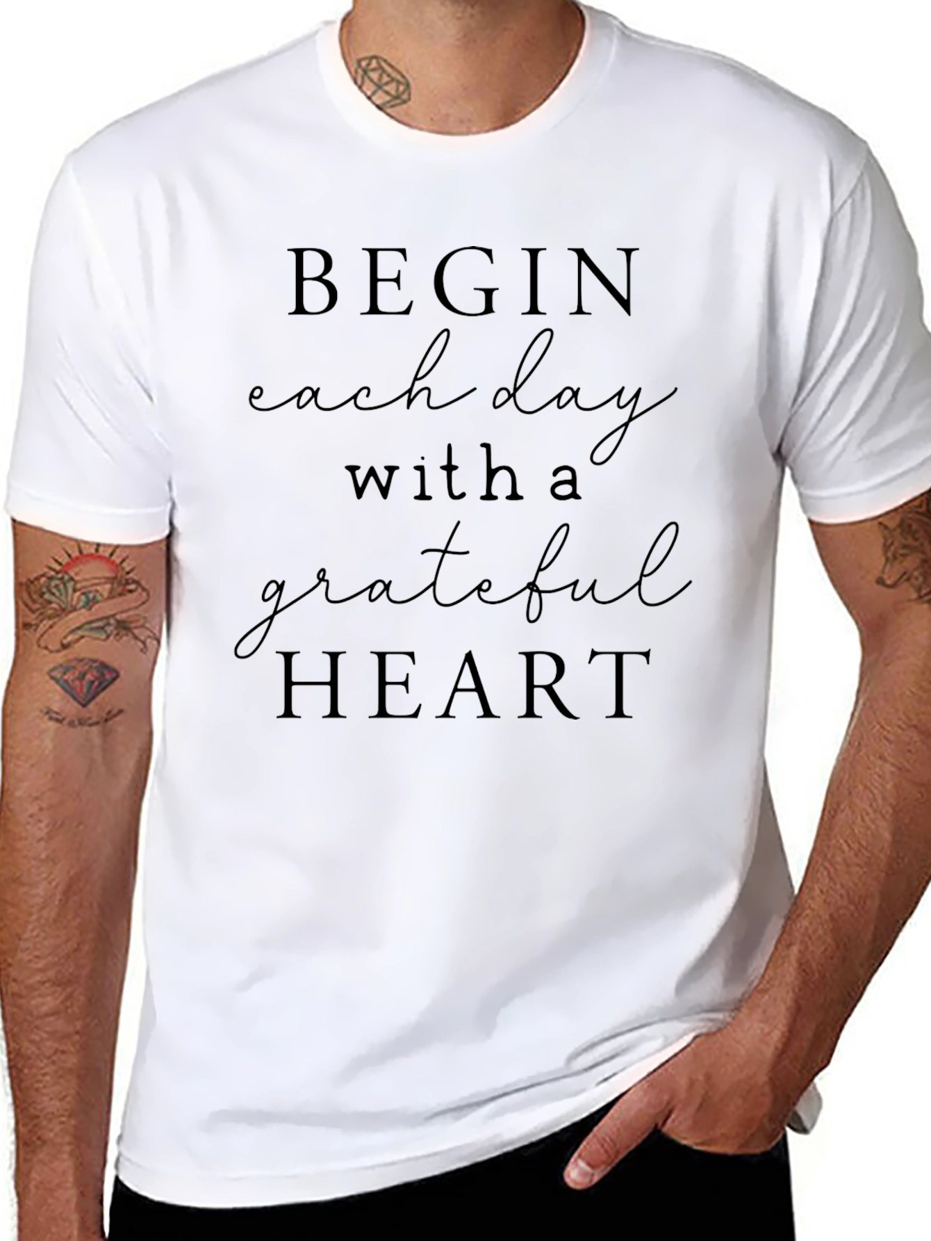 Grateful Heart Graphic Tee - Black