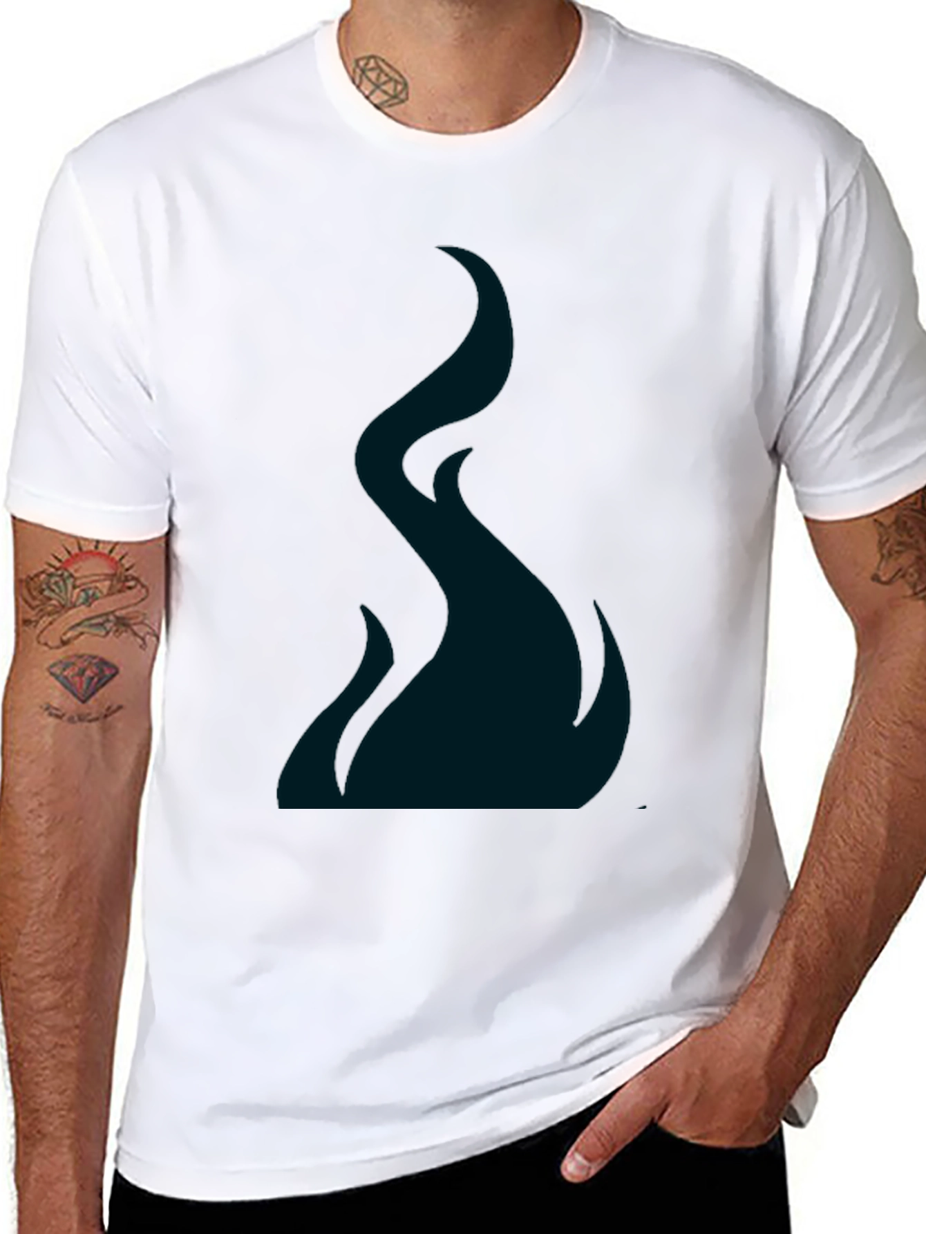 Flame Graphic Black T-Shirt