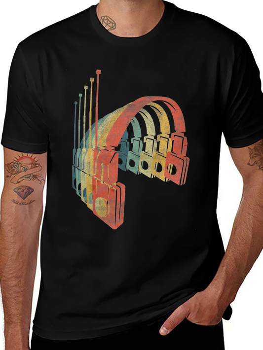 Retro Radio Stack T-Shirt - Vintage Style
