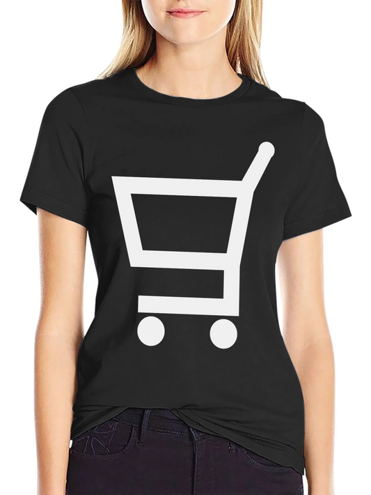 Shopping Cart Graphic Tee - Black Cotton Comfort