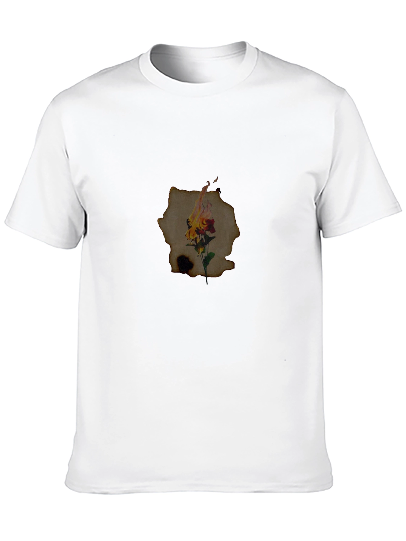 Burning Flower Graphic Tee - Unique Design