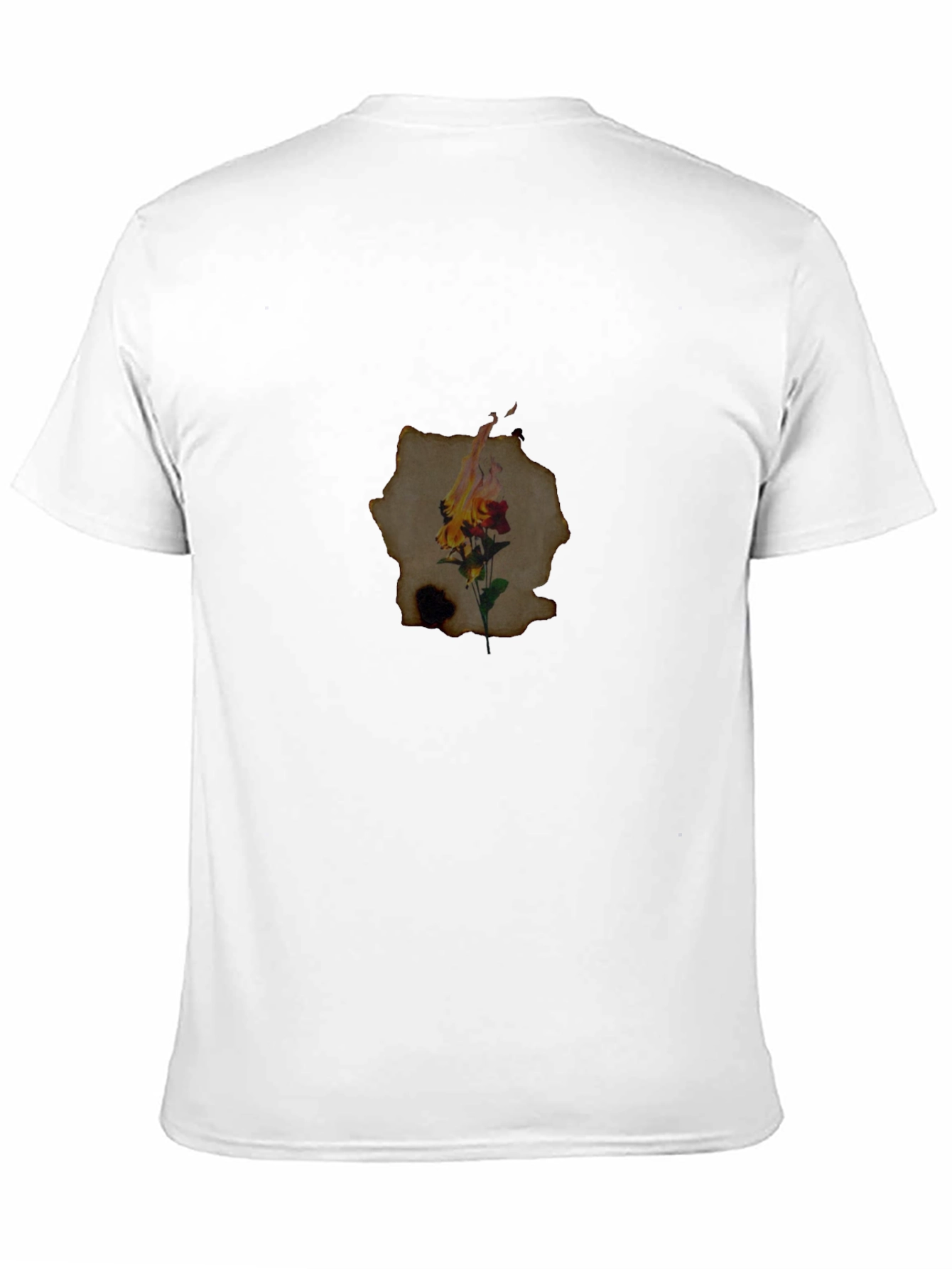 Burning Flower Graphic Tee - Unique Design
