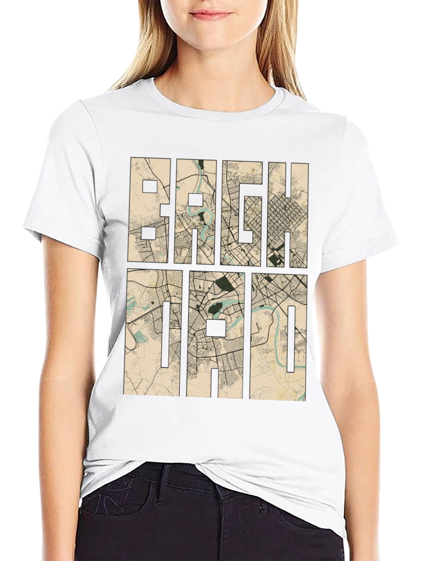 Baghdad Map T-Shirt - Cityscape Graphic Tee