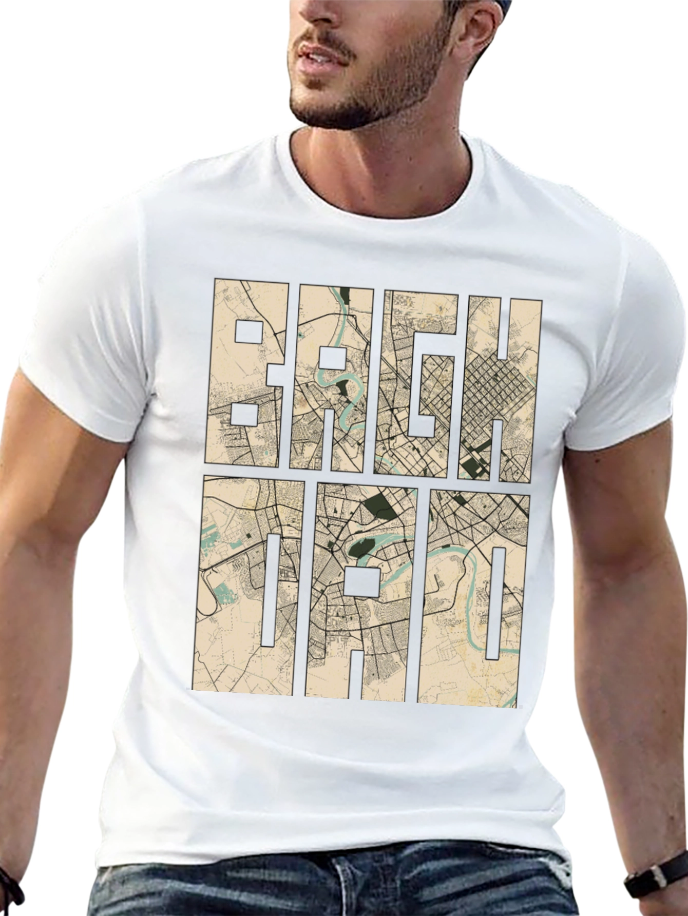 Baghdad Map T-Shirt - Cityscape Graphic Tee